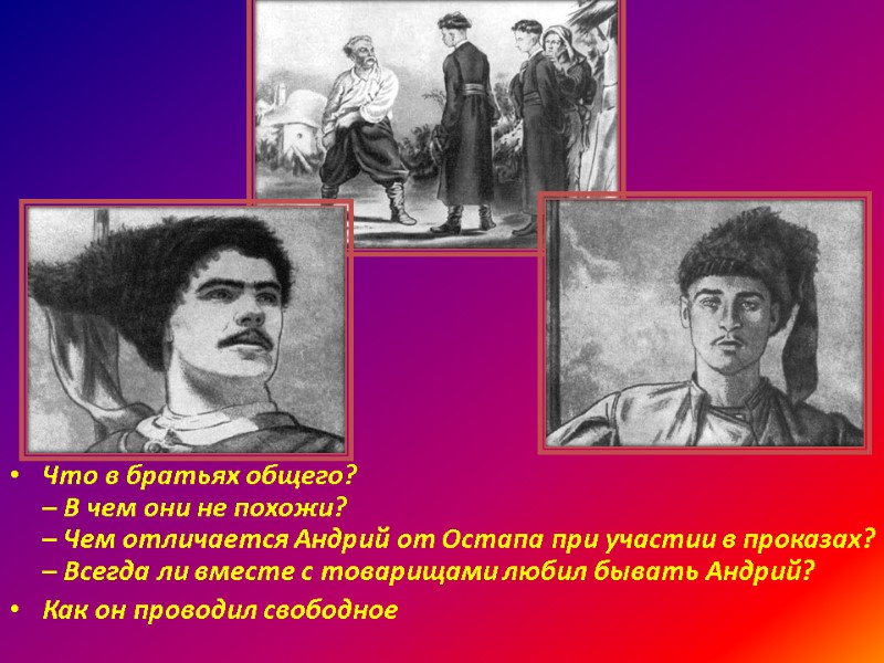 Что в братьях общего?  – В чем они не похожи? – Чем отличается